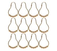 Graootoly de cortina de ducha inoxidables fáciles de instalar, acero inoxidable sin fricción, anillos de ducha de fácil deslizamiento para cortinas de ducha, barras doradas, 12