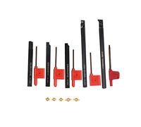 Graootoly de herramientas de torno de 8 mm, soporte de barra de taladrado, 5 piezas, cuchillas de carburo DCMT070204, CCMT060204+llaves