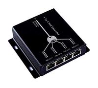 Graootoly Extensor PoE de 4 puertos IEEE802.3Af para cámara IP Extiende la distancia de transmisión de 120M con puertos LAN de 10/100Mbps 4 extensor POE