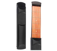 Graootoly Guitarra de bolsillo portátil de 6 trastes, práctica de madera, 6 cuerdas, entrenador de guitarra para principiantes