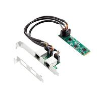 Graootoly M.2 a doble puerto 2.5G Ethernet NIC tarjeta de red 2Port RJ45 B Key y M Key 2500 Mbps RTL8125B Chipset para juegos