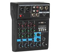 Graootoly Mezclador de audio portátil profesional 4 canales Bluetooth mezclador DJ consola con efecto de reverberación para USB Live Stage KTV