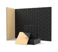 Graootoly Paquete de 12 paneles de pared insonorizados, autoadhesivos, acústicos, para pared, estudio, hogar y oficina, color negro, fáciles de usar