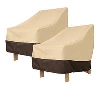 Graootoly Paquete de 2 fundas para sillas Adirondack de patio de 31 x 33 x 36 pulgadas, para exteriores 420D, impermeables, fundas para muebles de patio y césped, color beige