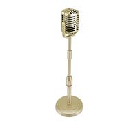 Graootoly Soporte de micrófono de escritorio vintage con ajustable, soporte de micrófono de estilo retro clásico, dorado