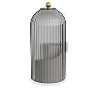 Graootoly Soporte giratorio de 360 grados para brochas de maquillaje con tapa, organizador de cosméticos de lujo, soporte para lápiz labial, cejas, caja de almacenamiento, duradera, fácil de usar,