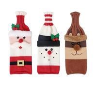 Graootoly Suéter de Navidad para botella de vino, hecho a mano, para decoración de fiesta de suéter de vino, Muñeco de nieve de Navidad.