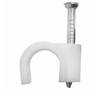 Grapa - cable de manguera blanca de 8 mm, 100 unidades, ideal para fijar y asegurar cables en instalaciones eléctricas.