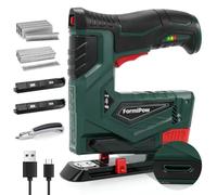 Grapadora a Batería 4V 2000 mAh, 8 in 1 Clavadoras eléctrica, 2000 Grapas | Pistola de Grapas con Grapas y Clavos, Incluye Quitagrapas, 150 disparos/min , cargador USB, para tapicería, reparación