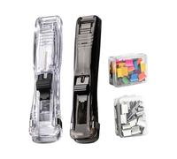 Grapadora Con Abrazadera Para Carpetas, Incluye 50 Clips Reutilizables, 11,5 X 2,3 Cm, Grapadora Portátil Con Clip Para Carpetas, Dispensador De Clips De Papel De Mano, Agarre Cómodo, Para Profesores,