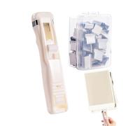 Grapadora con clip a presión, Dispensador compacto de pinzas, Dispensador manual de pinzas para papel, Para la Organización de Documentos, los Útiles Escolares, el Hogar, el Dormitorio y