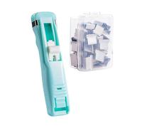 Grapadora con Clip,Dispensador de Sujetapapeles Ahorrador de Espacio - Dispensador manual de pinzas para papel | para Organización de Documentos en Colegio, Hogar y Dormitorio