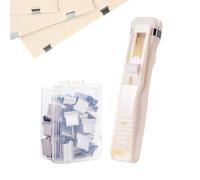 Grapadora con Clip para Carpetas de Oficina,Dispensador compacto de pinzas - Dispensador manual de pinzas para papel - Para la Organización de Documentos, los Útiles Escolares, el Hogar, el Dormitorio