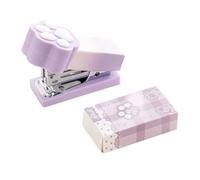 Grapadora con diseño de patas de gatos y papel metálico, atractivo color pastel para cuadernos y documentos, transportable