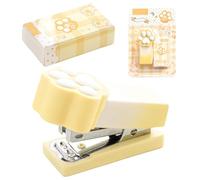 Grapadora de bolsillo con garra de gato, mini cierre de papel, grapadora portátil para niños, herramienta de oficina compacta, bonito accesorio de escritorio | 2 a 15 hojas encuadernadas, ideal para