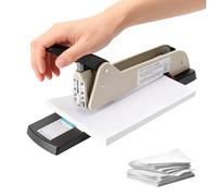 Grapadora de brazo largo de alta resistencia, grapadora portátil de brazo largo con mango, profundidad de grapado ajustable de 250 mm, capacidad para 210 hojas, placa de aguja giratoria