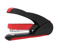 Grapadora de gran capacidad, 210 pines, ergonómica, con prensa de dedo, encuadernación, canal de aguja reversible, almacenamiento de pegamento suave para oficina, hogar, escuela, (5852 negro (rojo))