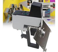 Grapadora eléctrica automática de sillín, modos duales, capacidad de 210, 80 ciclos/min, profundidad ajustable de 100 mm, pedal de pie, ideal para catálogos, manuales, informes