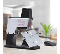 Grapadora eléctrica automática, grapadora de sillín resistente con pedal, 1-9 niveles de presión de encuadernación, profundidad de clavado de 100 mm para libros y documentos, eficiente y fiable