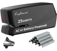 Grapadora eléctrica, automática, incluye 2000 grapas y 1 removedor de grapas, resistente, puede almacenar 210 grapas, CA o batería, resistente, capacidad de 25 hojas