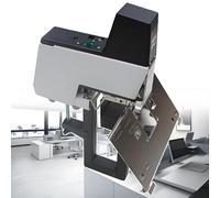 Grapadora eléctrica - Encuadernadora automática, capacidad 210, velocidad 80/min, modo dual plano/sillín, 2-50 hojas, pedal de pie, sin herramientas para oficinas/imprentas