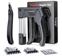 Grapadora ligera para madera con 1800 Grapas，Grapadora Tapicero，grapadora pared，para Tapicería,Para Madera, Textiles Para Artesanía (Negro)