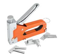 Grapadora Manual 3 en 1 - Grapadora Tapicero Grapadora industrial con 600 Grapas para Grapadora Madera Grapadora para Tapizar Carpintería Tapicería Decoración Muebles (Naranja)