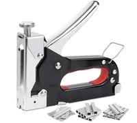 Grapadora para madera con 3000 grapas 3 en 1, juego de pistola grapadora potente de madera con removedor de grapas, fuerza de disparo ajustable para carpintería y entusiastas del bricolaje