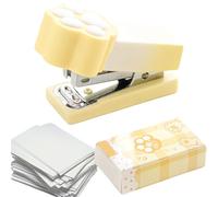 Grapadora pequeña con pata de gatito: adorable dispositivo de costura de tamaño de bolsillo, carpeta de papel manual | Gadget creativo de los efectos de escritorio de la grapadora de Handi dis