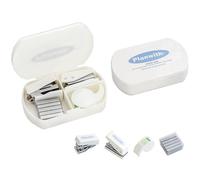 Grapadora Pequeña Mini Grapadora con Caja de 500 Grapas, Dispensador de Cinta Adhesiva, Perforadora de papel Caja de Herramientas Multifuncional para Estudiantes Trabajo Familia Documentos (Blanco)