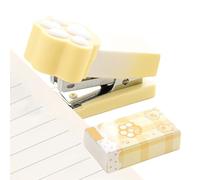 Grapadora pequeña, sujetadores de papel de garra de gato, grapadora compacta de viaje, mini herramienta de encuadernación de escritorio para 2-15 hojas, diseño ligero y resistente, para niños