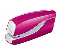 Grapadora petrus electrica e-310 wow fucsia metalizado capacidad 12 hojas usa grapa nº 10