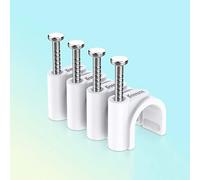 Grapas Cable Pared,100 PCS Clips de Cable Redondo Abrazadera para Cable Gestión de Cables Canaleta Cables con Clavo de Acero Clip para Cable para Paredes Oficina Hogar Cocina Fijación 8MM