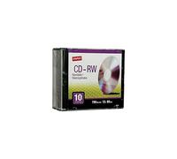 Grapas CD-RW regrabables con Slim CD caso, 10 unidades
