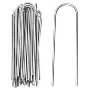 Grapas de jardín tipo U para un anclaje efectivo al suelo, paquete de 100 piezas resistentes para proyectos de paisajismo (15 cm)