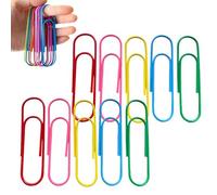Grapas grandes de colores - Paquete de 40 - Clips de papel gigantes recubiertos de vinilo brillante para documentos y suministros de oficina escolar