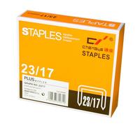 Plus Office - Grapas Galvanizadas, Pack de Grapas Para Oficina y Material Escolar, Resistentes, Para Textil y Manualidades, Compatibles con la Mayoría de Grapadoras (nº23/17-1000u)