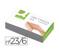 Grapas q-connect nº 23/6 cobreadas caja de 1000 unidades - KF02930