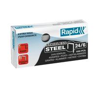 Grapas Rapid 24/6 SuperStrong acero inoxidable (1000 unidades)