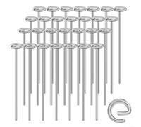 Grapas resistentes de acero galvanizado de 4 pulgadas con pasadores superiores circulares para jardín, césped, red y aplicaciones de tienda de campaña, paquete de 50 o 100 piezas (50 piezas)