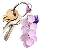 Grape Bead Keychain Charm, Color Changing Fruit Pendant, Cute Bag Accessory Clip, Decorative Purse Charm for Handbag Car Keys Women Teens Kids Gift Use Fashion Style, Fruit Keychain, Purse Accessory