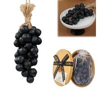 Grape Cluster Soap, Hemp rope handmade soap, Facial and body cleansing, Bathroom Aromatherapy, Natural Plant Fragrance (40 soap beads,Black)