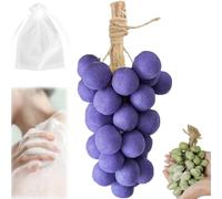 Grape Cluster Soap on a Rope - Ramo de jabón con forma de uva hecho a mano, jabón de uva hidratante natural perfumado en cuerda, regalo para hombres y mujeres (20, morado)