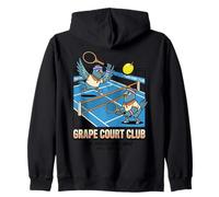 Grape Court Club - Gráfico de Tenis con Palomas y Bola de UVA Sudadera con Capucha