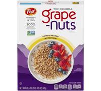 Grape-Nuts Original Breakfast Cereal, cereal crujiente de trigo integral y cebada, proyecto verificado sin OMG, caja de 20 onzas