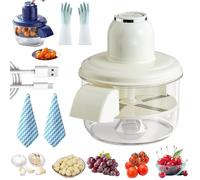 Grape Peeling Machine Electric, Automatic Garlic Peeler Machine, Automatic Small Fruit Garlic Remover Tool, Rechargeable, for Grapes,Tomato,Cherry (White)