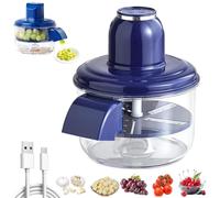 Grape Peeling Machine, Electric Garlic Peeling Machine, Portable, Automatic Small Fruit Removal Tool, Rechargeable Commercial & Home for Cherry Tomato Garlics (Blue)