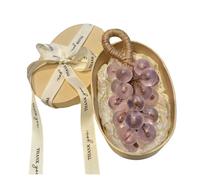 Grape Soap, 25 Pieces Handmade Decorative Grapes Shaped Cluste, Handmade Grape Soaps on a Ropes, Grapes Soap on a Rope, for Washing Hands and Fresh Air (Purple)