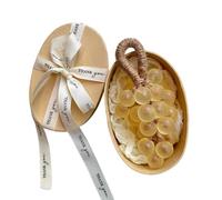 Grape Soap, 25 Pieces Handmade Decorative Grapes Shaped Cluste, Handmade Grape Soaps on a Ropes, Grapes Soap on a Rope, for Washing Hands and Fresh Air (Yellow)