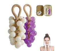 Grape Soap, Handcrafted Grapes Soaps on a Ropes, Natural Cold Process Artisan Soaps, DIY Exquisite Home Decor and Gift Choice for Washing Hands and Fresh Air Men Women (White+Purple)